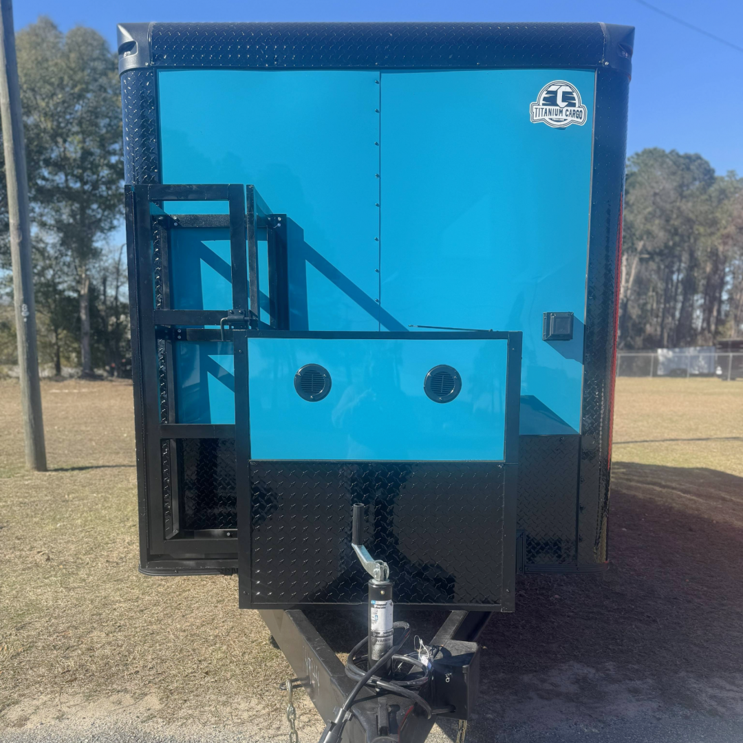 New 7X14TA Water Blue & Black Pet Grooming Trailer