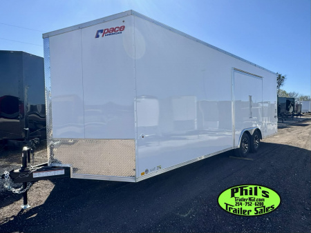 New Pace American 8.5X24 CAR HAULER WITH FULL ESCAPE DOOR & REMOVABLE FENDER Car / Racing Trailer