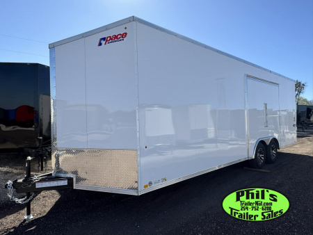 New Pace American 8.5X24 CAR HAULER WITH FULL ESCAPE DOOR & REMOVABLE FENDER Car / Racing Trailer