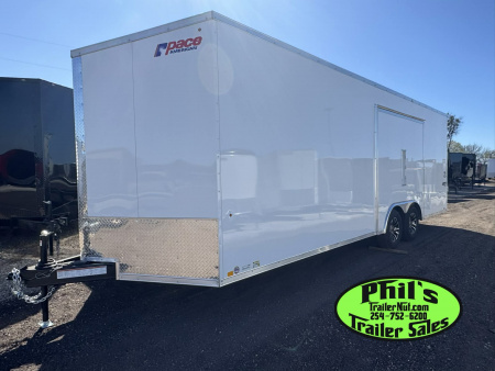 New Pace American 8.5X24 CAR HAULER WITH FULL ESCAPE DOOR & REMOVABLE FENDER Car / Racing Trailer