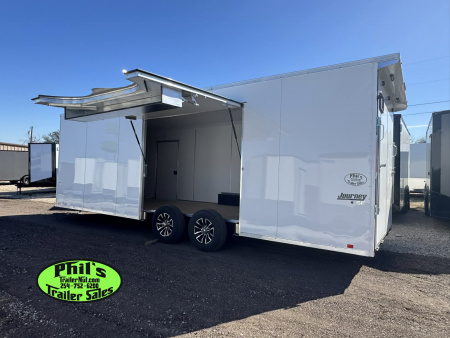 New Pace American 8.5X24 CAR HAULER WITH FULL ESCAPE DOOR & REMOVABLE FENDER Car / Racing Trailer