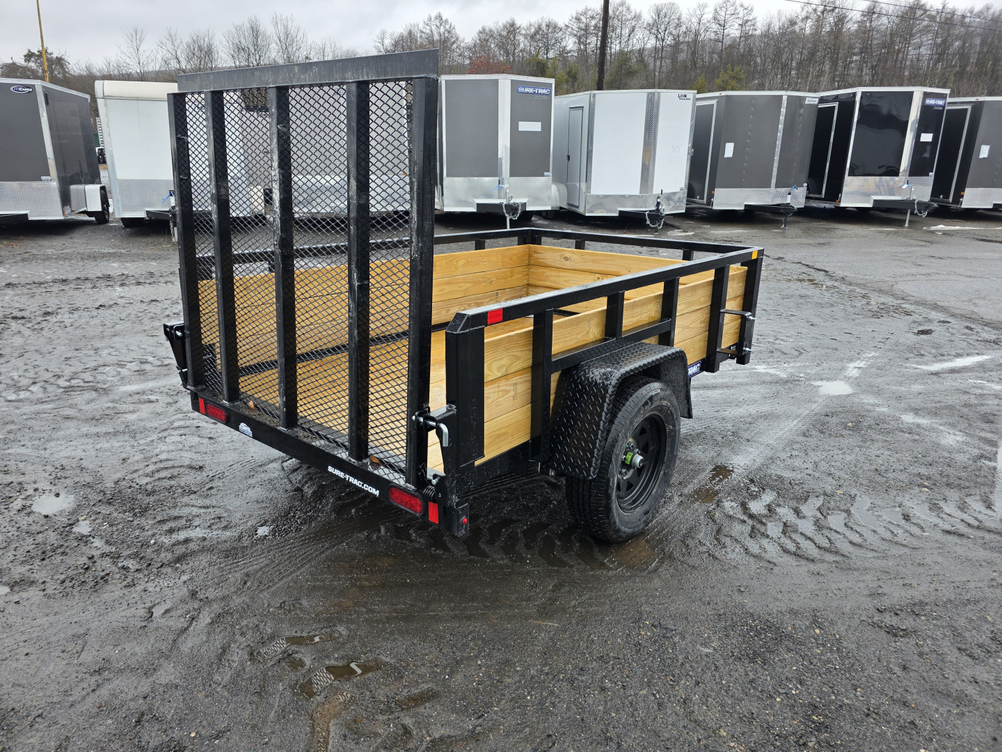 New 2026 Sure-Trac 5X8 - 3 BOARD HIGH SIDES Utility Trailer