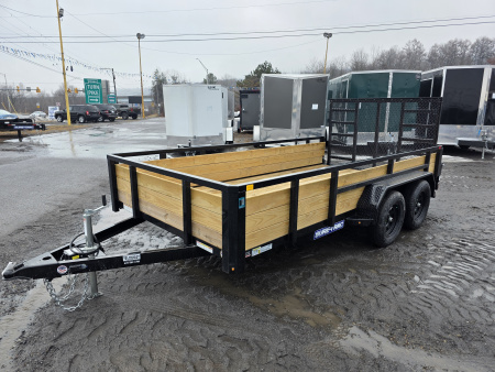 New 2026 Sure-Trac 7X14 7K - 3 BOARD HIGH SIDES Utility Trailer