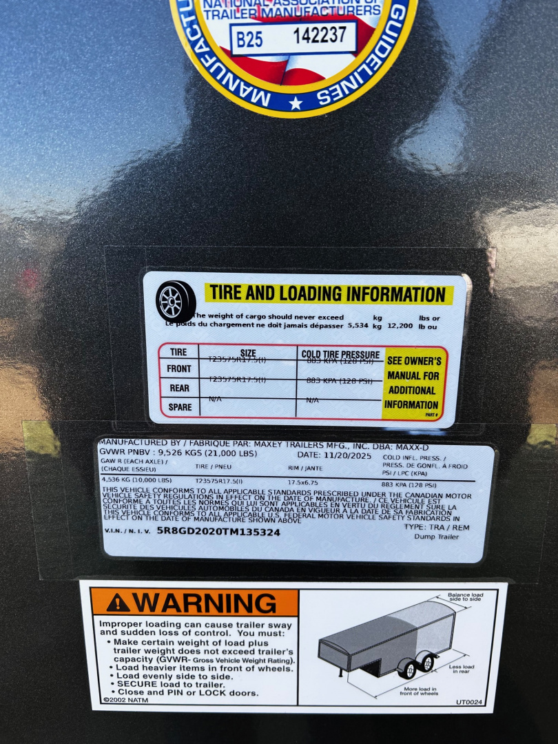 New 2026 MAXX-D DSX 83"X20' GN --4' SIDES-- 21K GVWR Dump Trailer