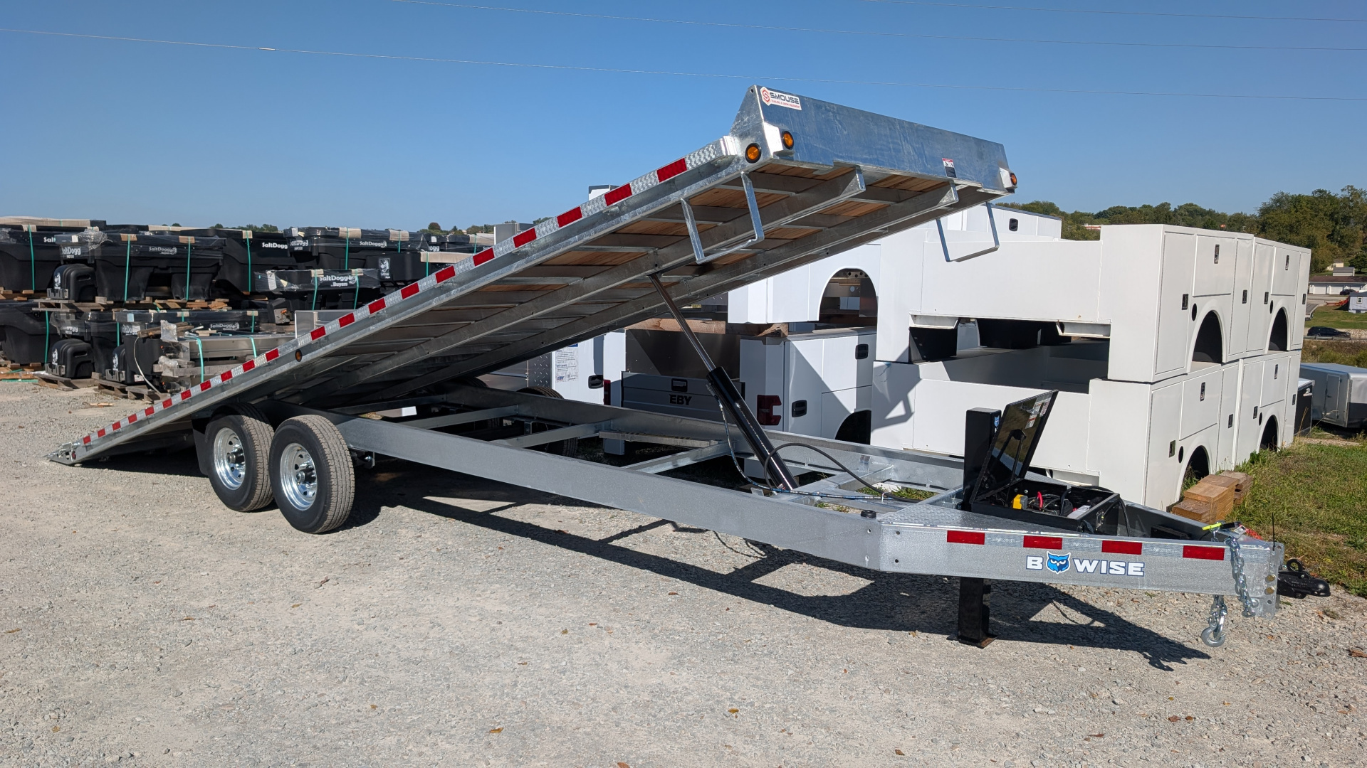 New 2026 BWise 24' HD Deckover GALVANIZED Power Tilt Trailer w/ Hydraulic Jack