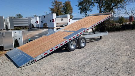 New 2026 BWise 24' HD Deckover GALVANIZED Power Tilt Trailer w/ Hydraulic Jack