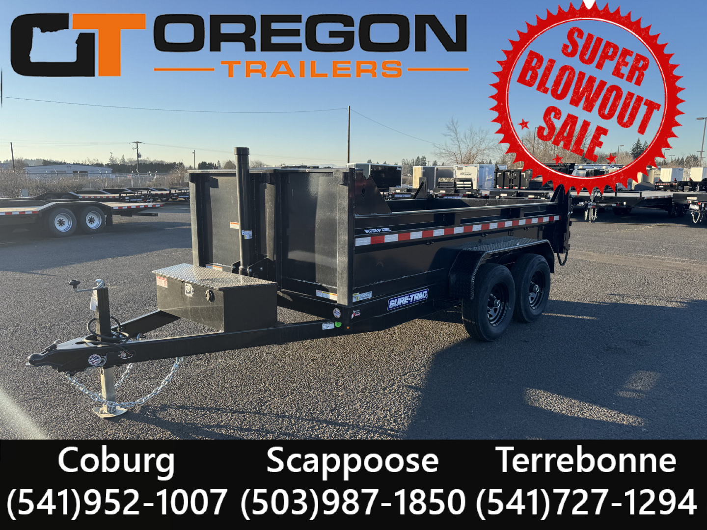 New 2026 Sure-Trac 6x12 Telescopic Dump Trailer 10K GVWR