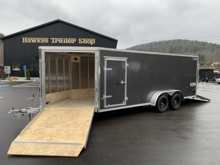 New 2026 High Country 7x18 + 5ft V nose - Snowmobile Trailer/ Three Place / Drive In-Out / All Aluminum - 7000gvw