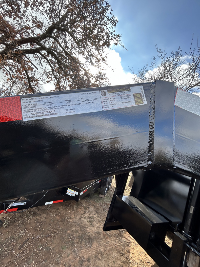 New 2026 Texas Pride Trailers GooseNeck 7x16x4 Dump Trailer-UPGRADES!!