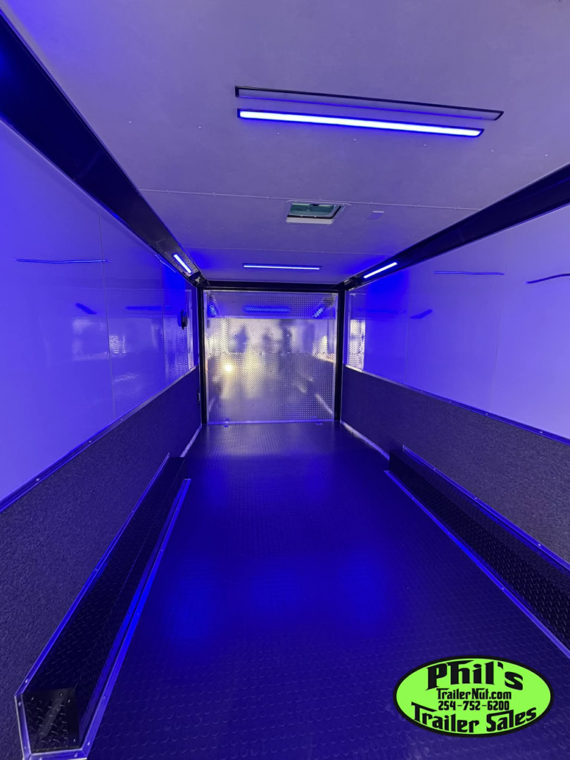 New 2026 Stallion Manufacturing LLC 8.5X28 RACE TRAILER Car / Racing Trailer UPGRADED 7000 LB TORSION AXLES / ROADSIDE CABINETS / SCREWLESS .080 EXTERIOR / REAR WING WITH LOADING LIGHTS