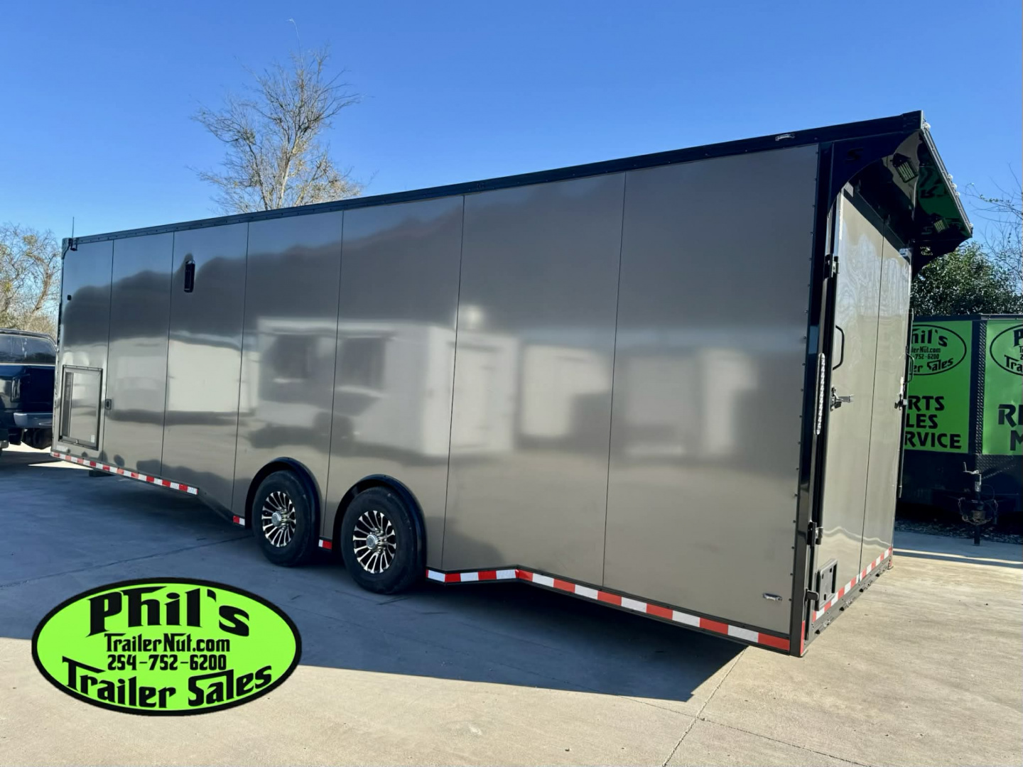 New 2026 Stallion Manufacturing LLC 8.5X28 RACE TRAILER Car / Racing Trailer UPGRADED 7000 LB TORSION AXLES / ROADSIDE CABINETS / SCREWLESS .080 EXTERIOR / REAR WING WITH LOADING LIGHTS