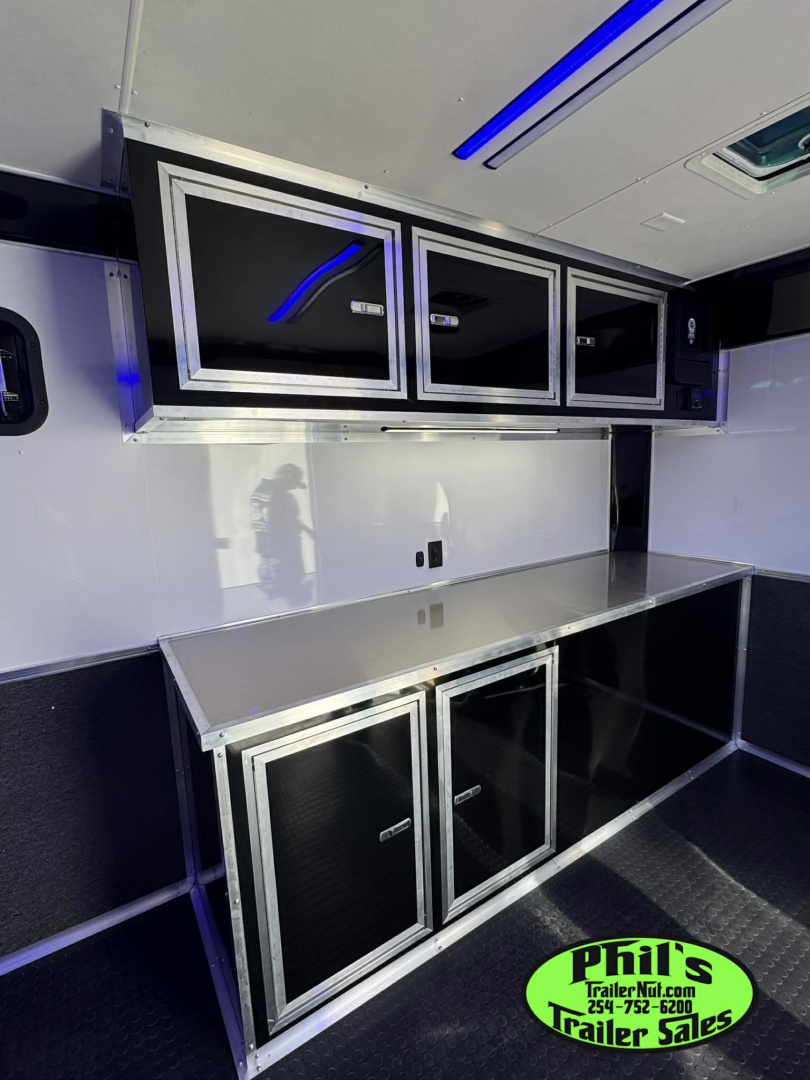 New 2026 Stallion Manufacturing LLC 8.5X28 RACE TRAILER Car / Racing Trailer UPGRADED 7000 LB TORSION AXLES / ROADSIDE CABINETS / SCREWLESS .080 EXTERIOR / REAR WING WITH LOADING LIGHTS