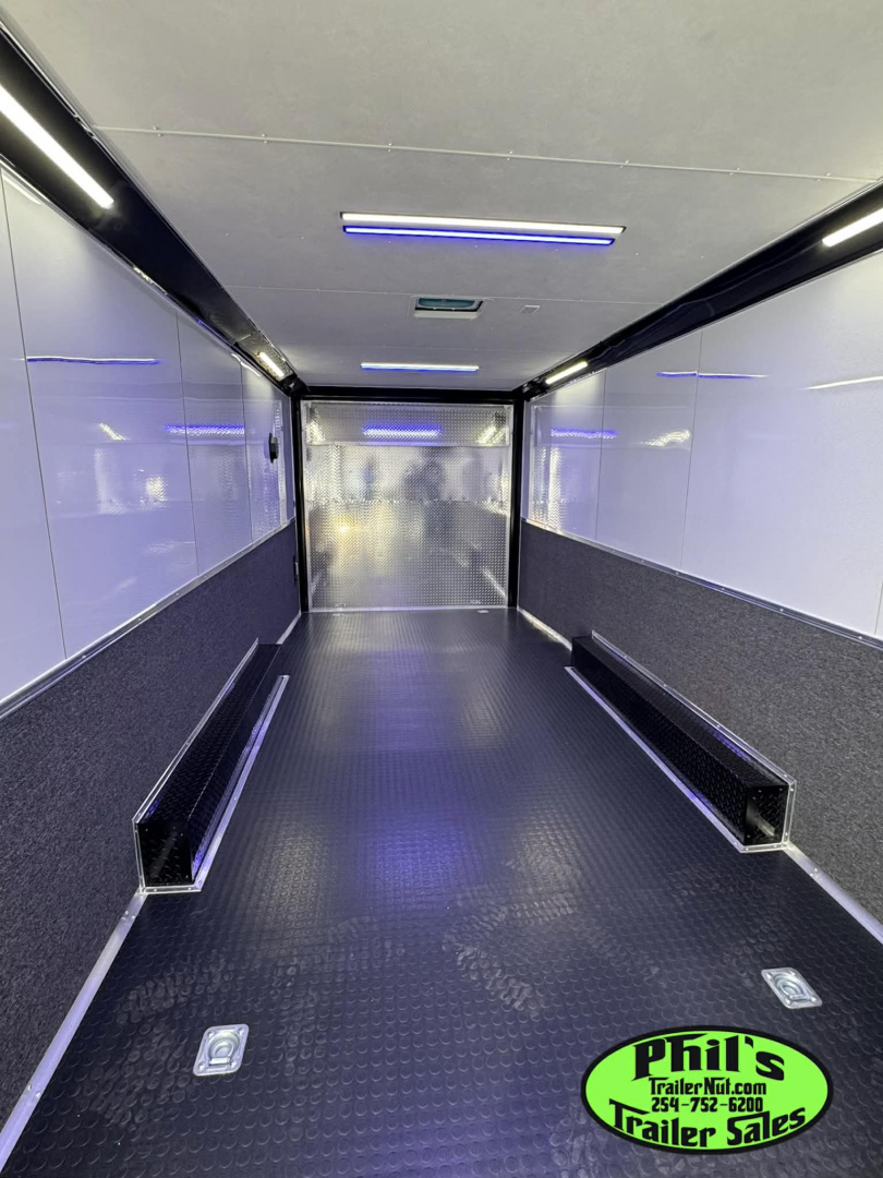 New 2026 Stallion Manufacturing LLC 8.5X28 RACE TRAILER Car / Racing Trailer UPGRADED 7000 LB TORSION AXLES / ROADSIDE CABINETS / SCREWLESS .080 EXTERIOR / REAR WING WITH LOADING LIGHTS