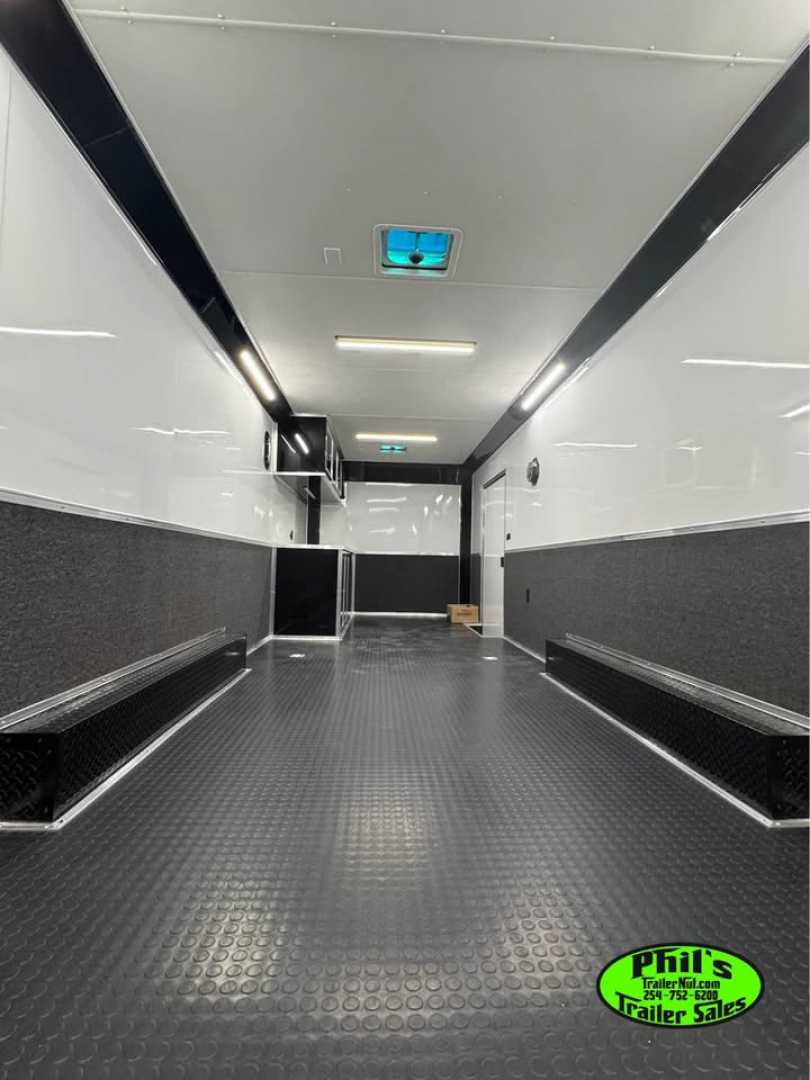 New 2026 Stallion Manufacturing LLC 8.5X28 RACE TRAILER Car / Racing Trailer UPGRADED 7000 LB TORSION AXLES / ROADSIDE CABINETS / SCREWLESS .080 EXTERIOR / REAR WING WITH LOADING LIGHTS