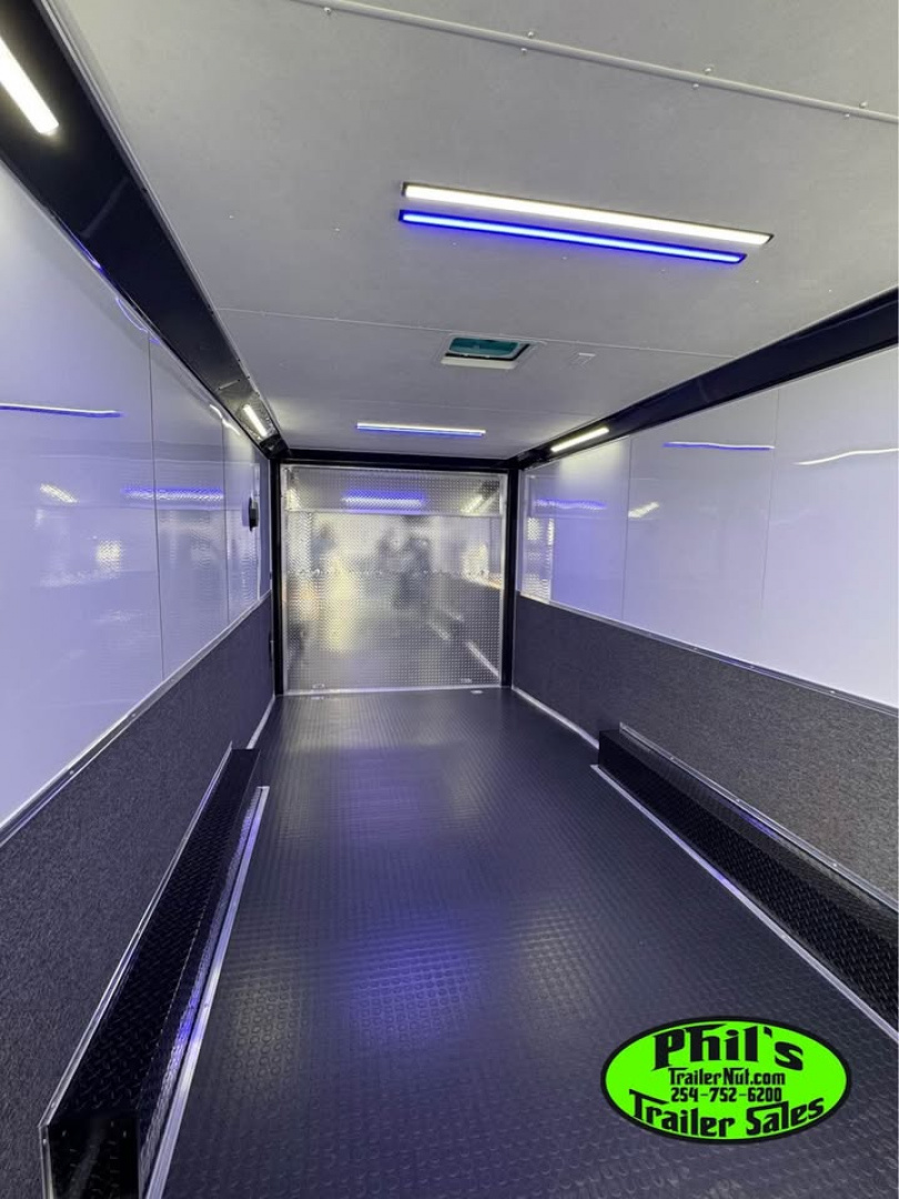 New 2026 Stallion Manufacturing LLC 8.5X28 RACE TRAILER Car / Racing Trailer UPGRADED 7000 LB TORSION AXLES / ROADSIDE CABINETS / SCREWLESS .080 EXTERIOR / REAR WING WITH LOADING LIGHTS