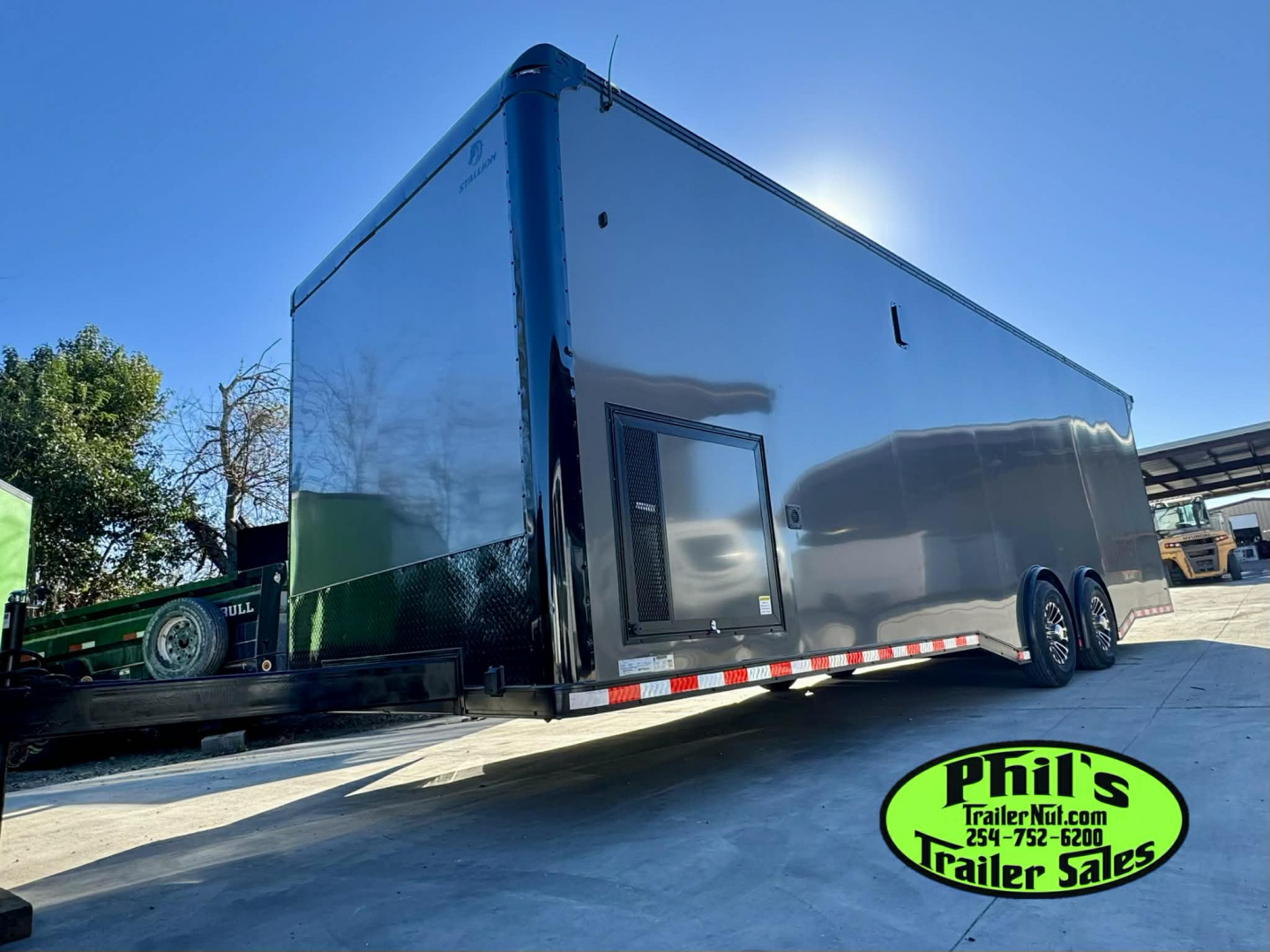 New 2026 Stallion Manufacturing LLC 8.5X28 RACE TRAILER Car / Racing Trailer UPGRADED 7000 LB TORSION AXLES / ROADSIDE CABINETS / SCREWLESS .080 EXTERIOR / REAR WING WITH LOADING LIGHTS