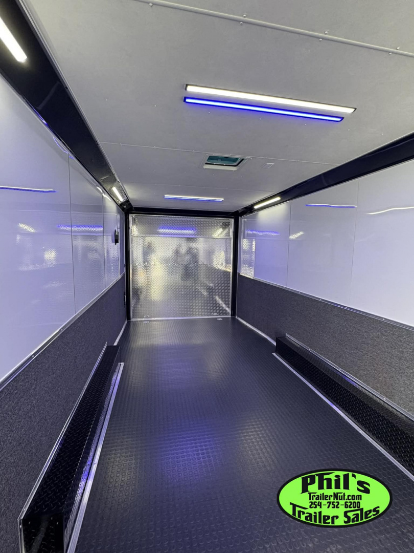 New 2026 Stallion Manufacturing LLC 8.5X28 RACE TRAILER Car / Racing Trailer UPGRADED 7000 LB TORSION AXLES / ROADSIDE CABINETS / SCREWLESS .080 EXTERIOR / REAR WING WITH LOADING LIGHTS