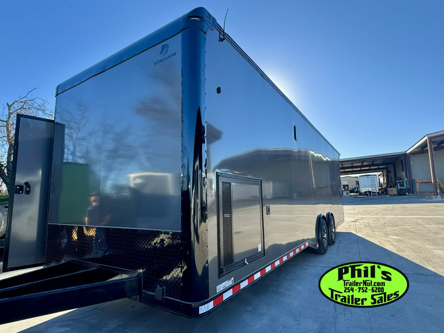 New 2026 Stallion Manufacturing LLC 8.5X28 RACE TRAILER Car / Racing Trailer UPGRADED 7000 LB TORSION AXLES / ROADSIDE CABINETS / SCREWLESS .080 EXTERIOR / REAR WING WITH LOADING LIGHTS