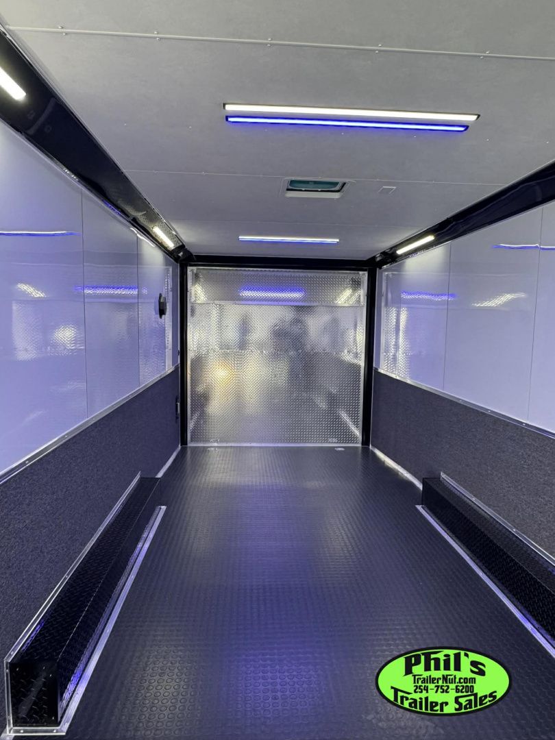 New 2026 Stallion Manufacturing LLC 8.5X28 RACE TRAILER Car / Racing Trailer UPGRADED 7000 LB TORSION AXLES / ROADSIDE CABINETS / SCREWLESS .080 EXTERIOR / REAR WING WITH LOADING LIGHTS