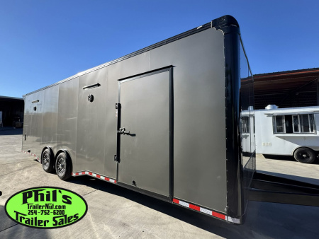 New 2026 Stallion Manufacturing LLC 8.5X28 RACE TRAILER Car / Racing Trailer UPGRADED 7000 LB TORSION AXLES / ROADSIDE CABINETS / SCREWLESS .080 EXTERIOR / REAR WING WITH LOADING LIGHTS