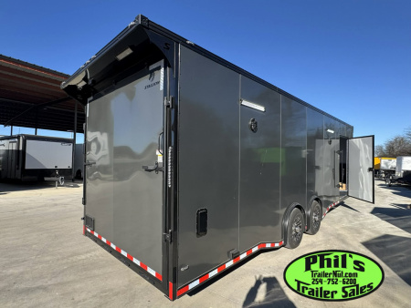 New 2026 Stallion Manufacturing LLC 8.5X28 RACE TRAILER Car / Racing Trailer UPGRADED 7000 LB TORSION AXLES / ROADSIDE CABINETS / SCREWLESS .080 EXTERIOR / REAR WING WITH LOADING LIGHTS
