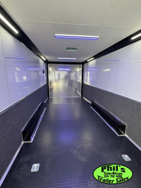 New 2026 Stallion Manufacturing LLC 8.5X28 RACE TRAILER Car / Racing Trailer UPGRADED 7000 LB TORSION AXLES / ROADSIDE CABINETS / SCREWLESS .080 EXTERIOR / REAR WING WITH LOADING LIGHTS