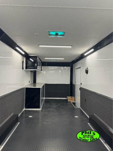 New 2026 Stallion Manufacturing LLC 8.5X28 RACE TRAILER Car / Racing Trailer UPGRADED 7000 LB TORSION AXLES / ROADSIDE CABINETS / SCREWLESS .080 EXTERIOR / REAR WING WITH LOADING LIGHTS