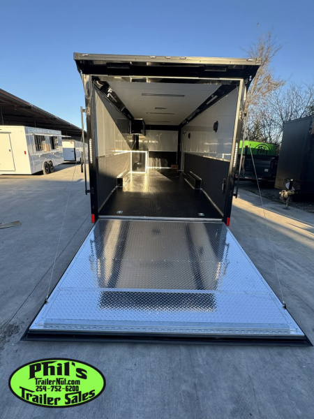 New 2026 Stallion Manufacturing LLC 8.5X28 RACE TRAILER Car / Racing Trailer UPGRADED 7000 LB TORSION AXLES / ROADSIDE CABINETS / SCREWLESS .080 EXTERIOR / REAR WING WITH LOADING LIGHTS