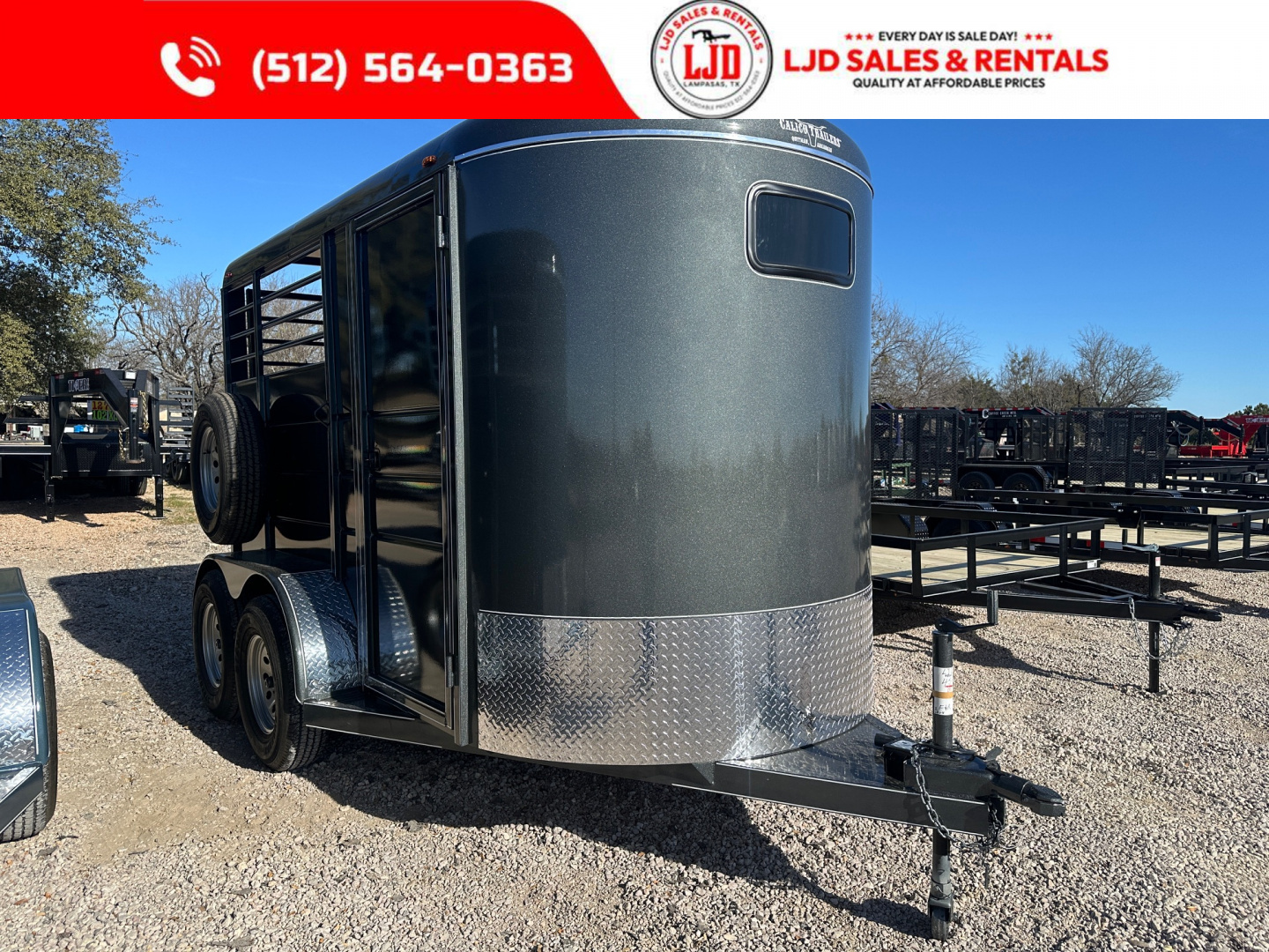 New 2026 Calico 6'X12'X7' 2 Horse Slant Trailer