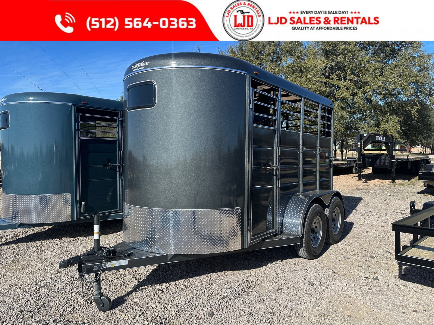 New 2026 Calico 6'X12'X7' 2 Horse Slant Trailer