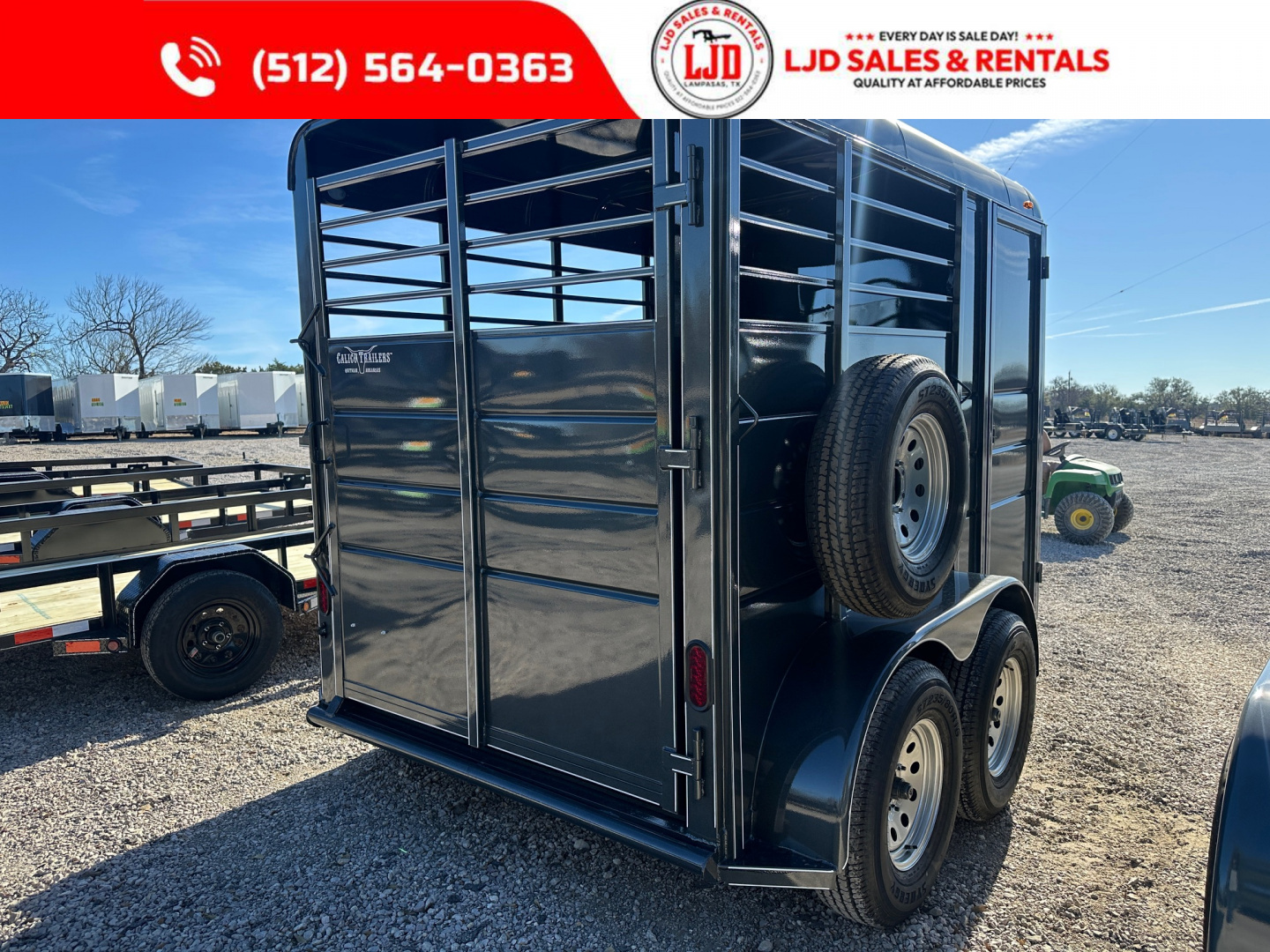 New 2026 Calico 6'X12'X7' 2 Horse Slant Trailer