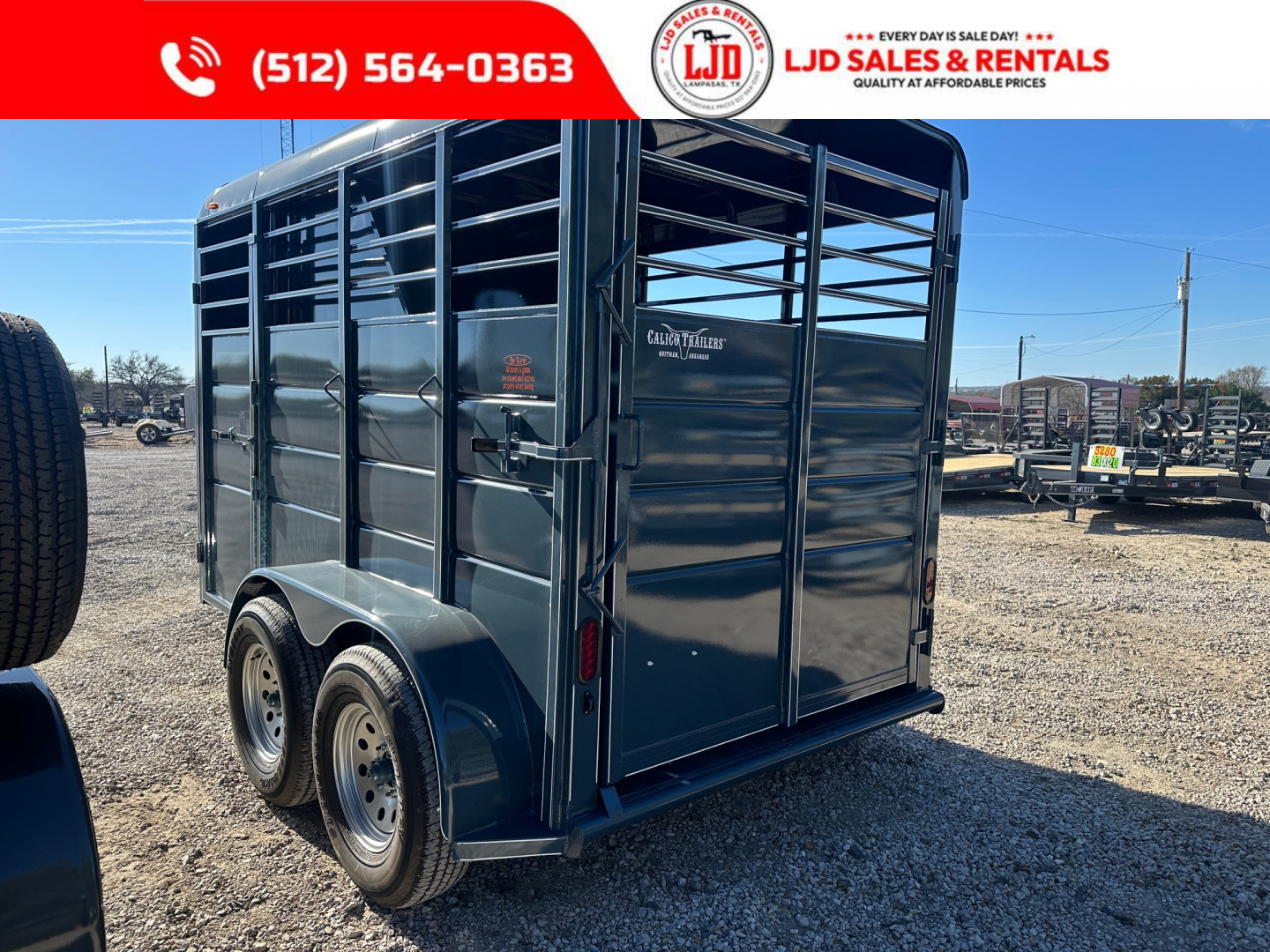 New 2026 Calico 6'X13'X7' 2 Horse Slant Trailer