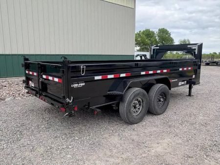 New 2026 16' x 83" 14k PJ Low-Pro Gooseneck Dump Trailer