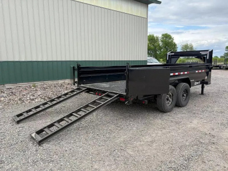 New 2026 16' x 83" 14k PJ Low-Pro Gooseneck Dump Trailer