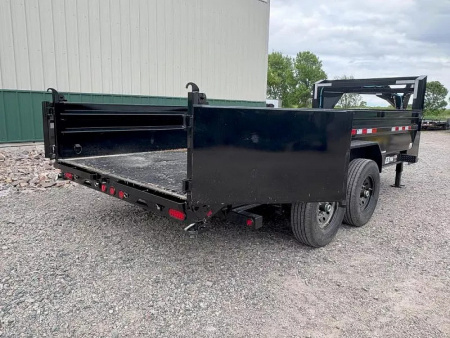 New 2026 16' x 83" 14k PJ Low-Pro Gooseneck Dump Trailer