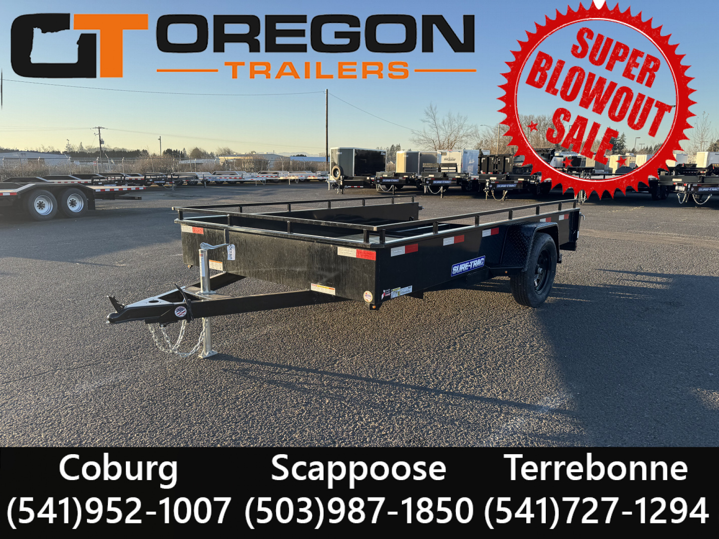New 2026 Sure-Trac 7x12 High Side Utility Trailer 3K GVWR