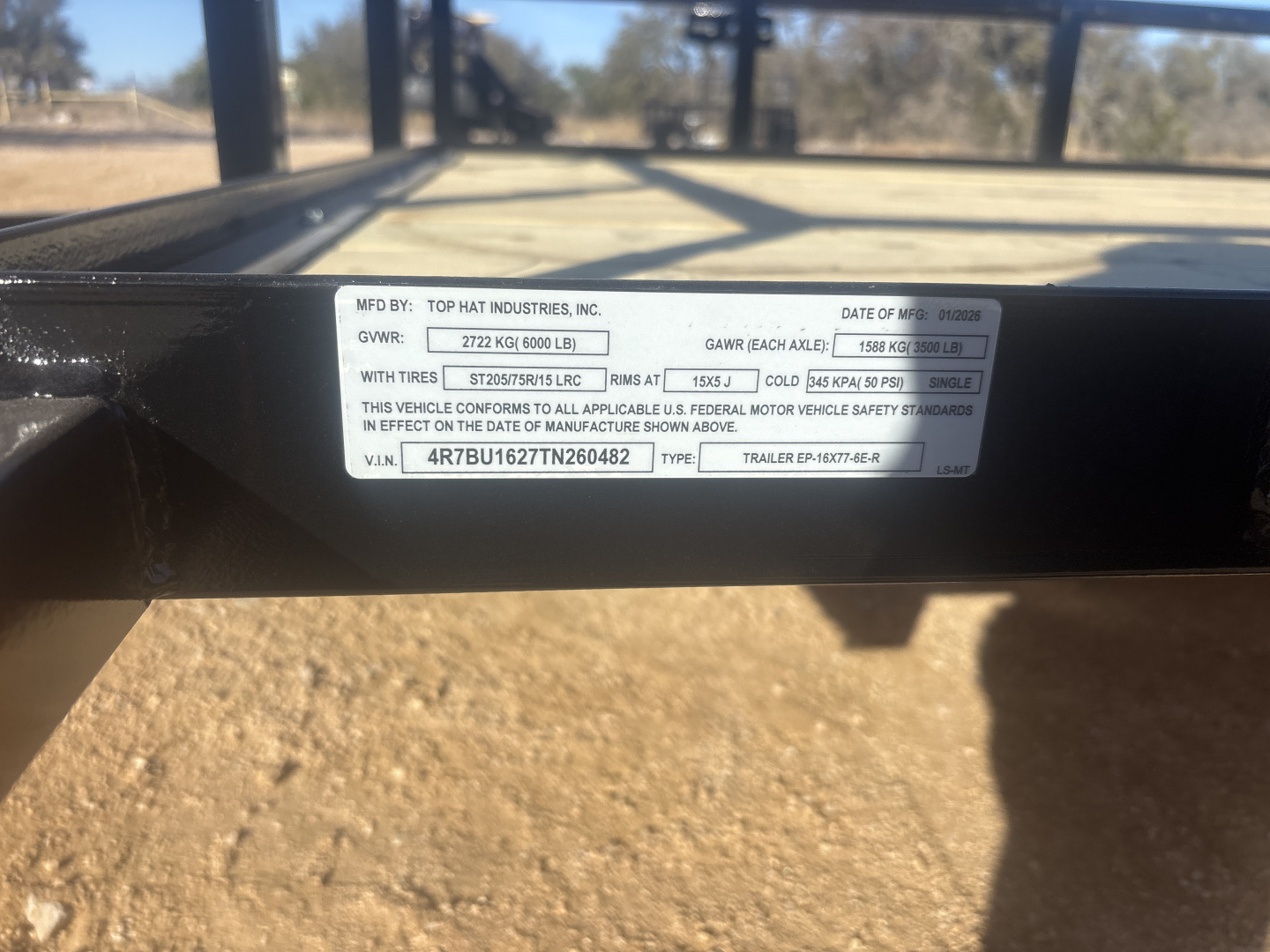 New 2026 Top Hat EP Utility Trailer