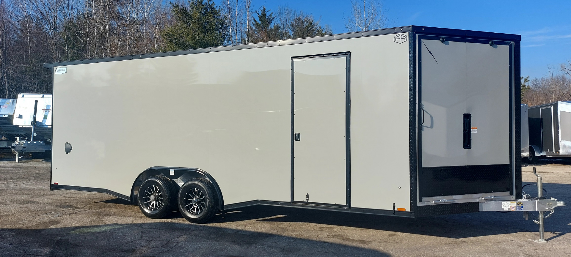 New 8 X 22 SNOWMOBILE/CAR HAULER ENCLOSED 5200# AXLES ALL ALUMINUM 2026 LIGHTNING