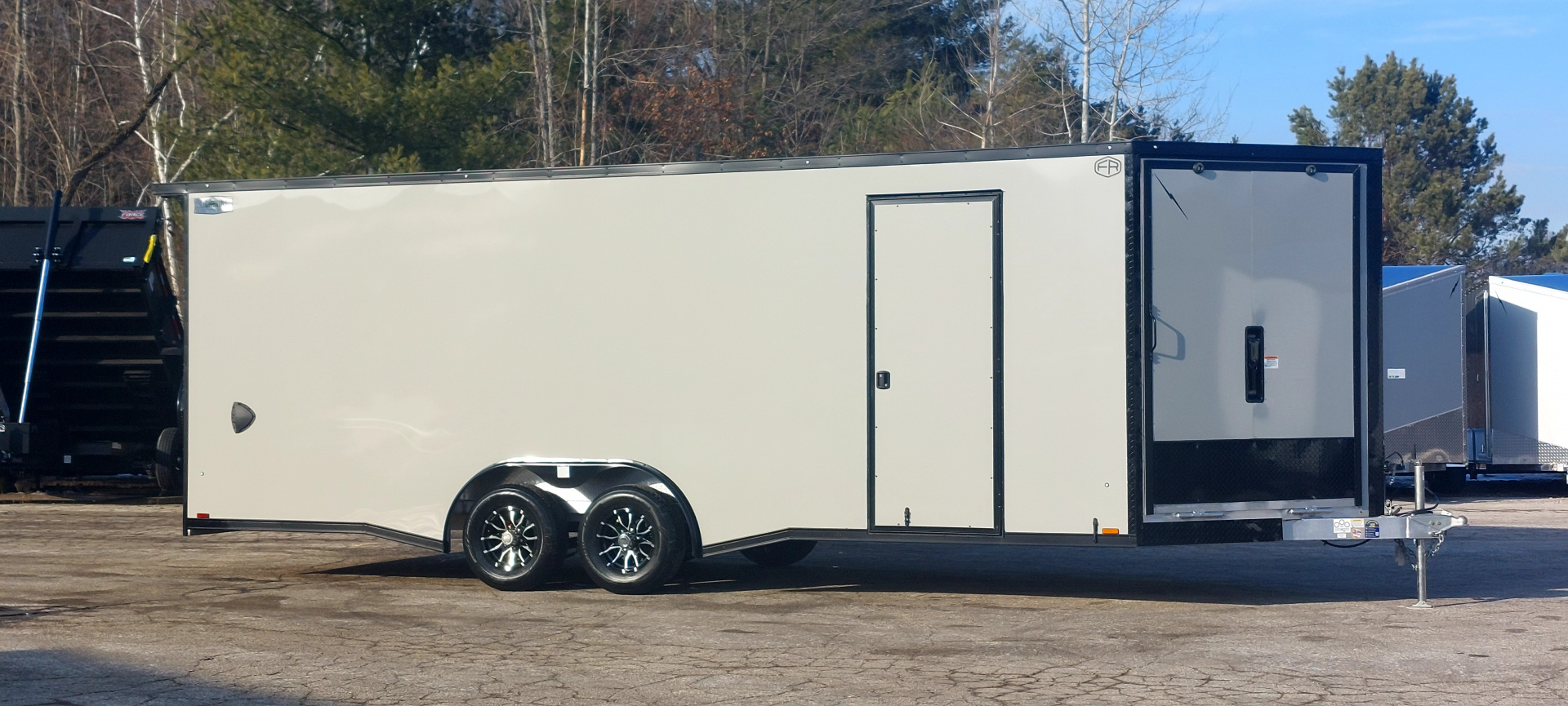 New 8 X 22 SNOWMOBILE/CAR HAULER ENCLOSED 5200# AXLES ALL ALUMINUM 2026 LIGHTNING
