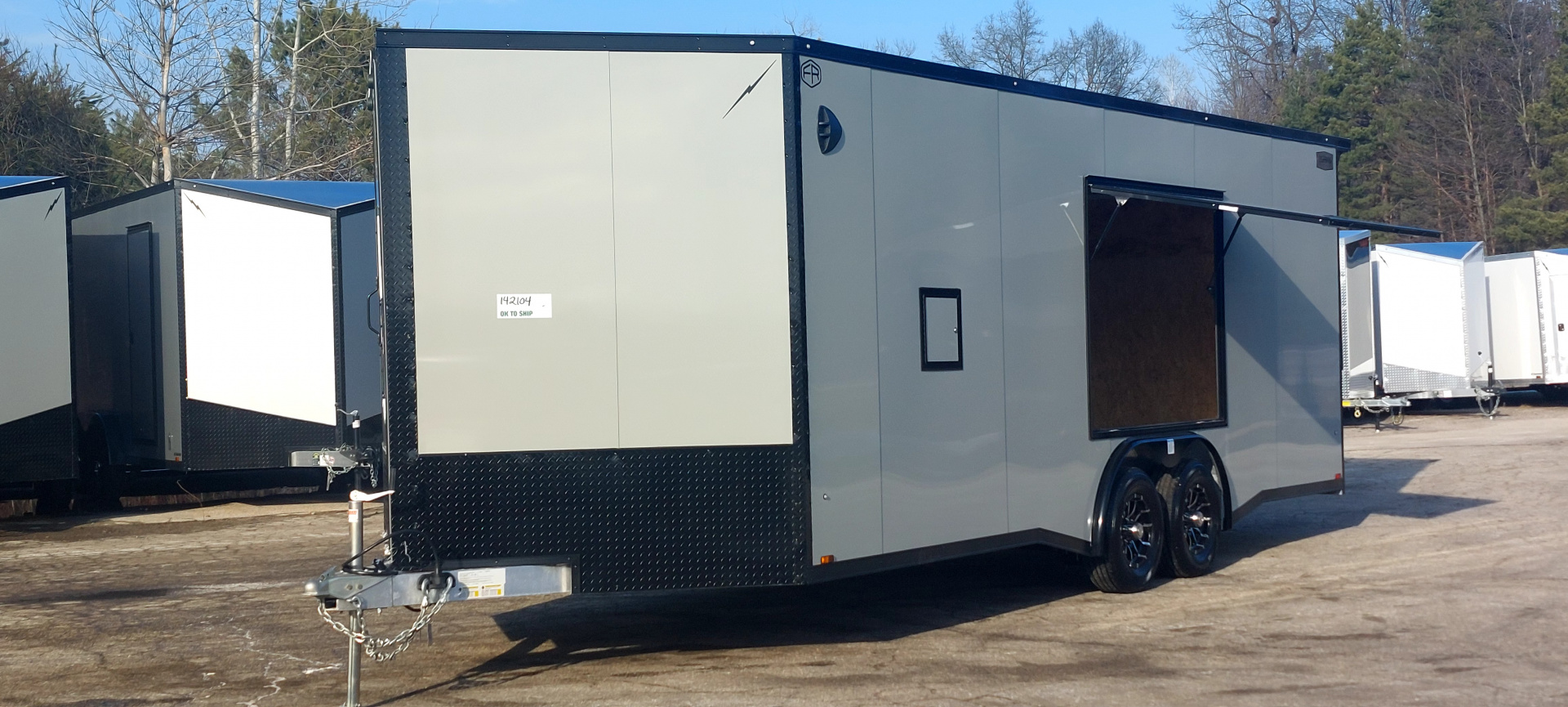 New 8 X 22 SNOWMOBILE/CAR HAULER ENCLOSED 5200# AXLES ALL ALUMINUM 2026 LIGHTNING