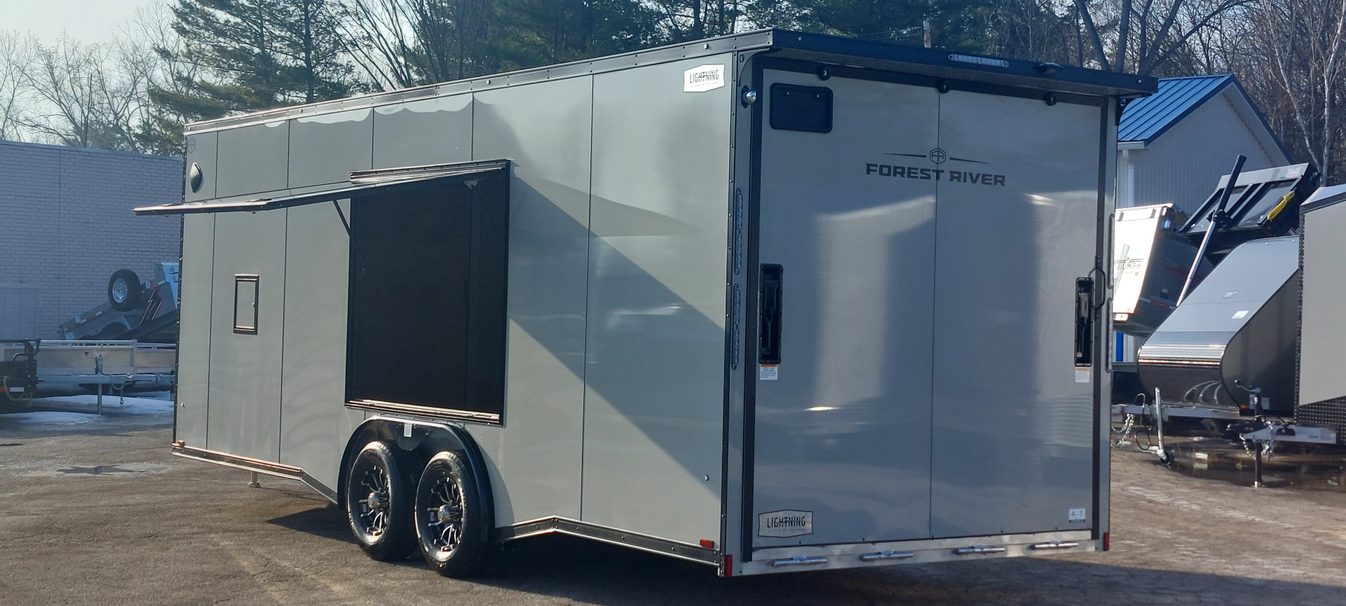 New 8 X 22 SNOWMOBILE/CAR HAULER ENCLOSED 5200# AXLES ALL ALUMINUM 2026 LIGHTNING