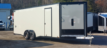 New 8 X 22 SNOWMOBILE/CAR HAULER ENCLOSED 5200# AXLES ALL ALUMINUM 2026 LIGHTNING
