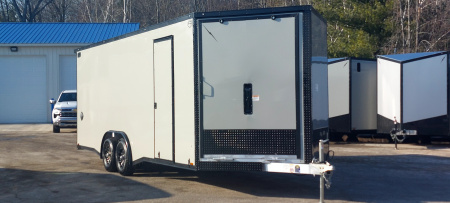 New 8 X 22 SNOWMOBILE/CAR HAULER ENCLOSED 5200# AXLES ALL ALUMINUM 2026 LIGHTNING