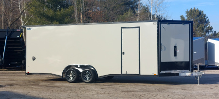 New 8 X 22 SNOWMOBILE/CAR HAULER ENCLOSED 5200# AXLES ALL ALUMINUM 2026 LIGHTNING