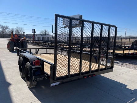 New 2026 DAVIIDSON 77X12 (2) TANDEM 3500lb AXLES, ANGLE TOP 4' GATE UTILITY TRAILER