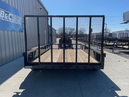New 2026 DAVIIDSON 77X12 (2) TANDEM 3500lb AXLES, ANGLE TOP 4' GATE UTILITY TRAILER