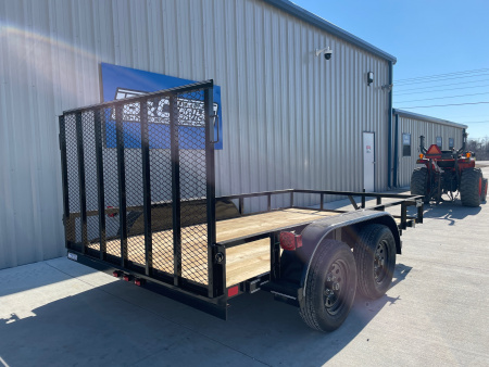 New 2026 DAVIIDSON 77X12 (2) TANDEM 3500lb AXLES, ANGLE TOP 4' GATE UTILITY TRAILER