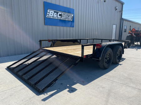 New 2026 DAVIIDSON 77X12 (2) TANDEM 3500lb AXLES, ANGLE TOP 4' GATE UTILITY TRAILER