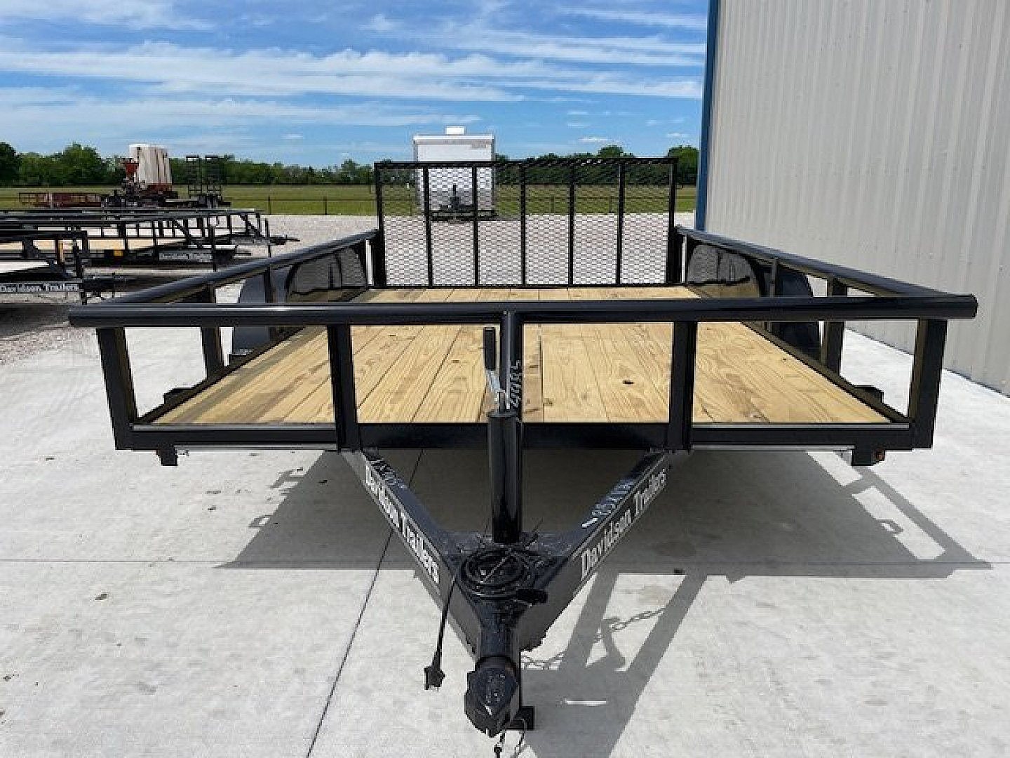 New 2025 DAVIDSON 83X12 (2)TANDEM AXLE PIPE TOP UTILITY W/36" GATE, DOVETAIL