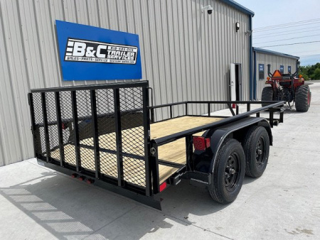 New 2025 DAVIDSON 83X12 (2)TANDEM AXLE PIPE TOP UTILITY W/36" GATE, DOVETAIL